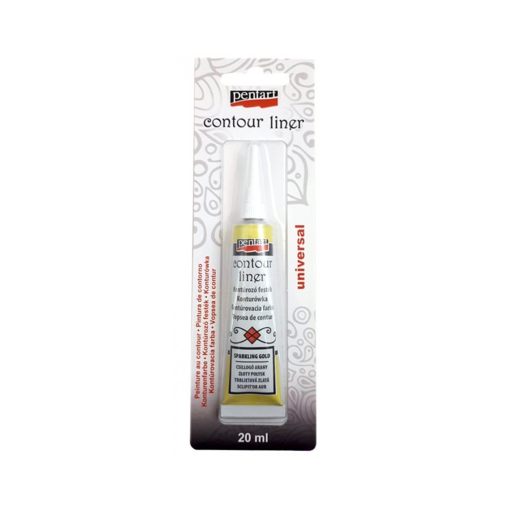 Contour glass liner - Pentart - sparkling gold, 20 ml