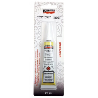 Contour glass liner - Pentart - sparkling gold, 20 ml