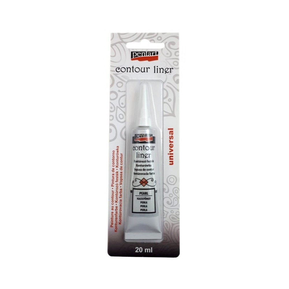 Konturówka do szkła - Pentart - błyszcząca perła, 20 ml