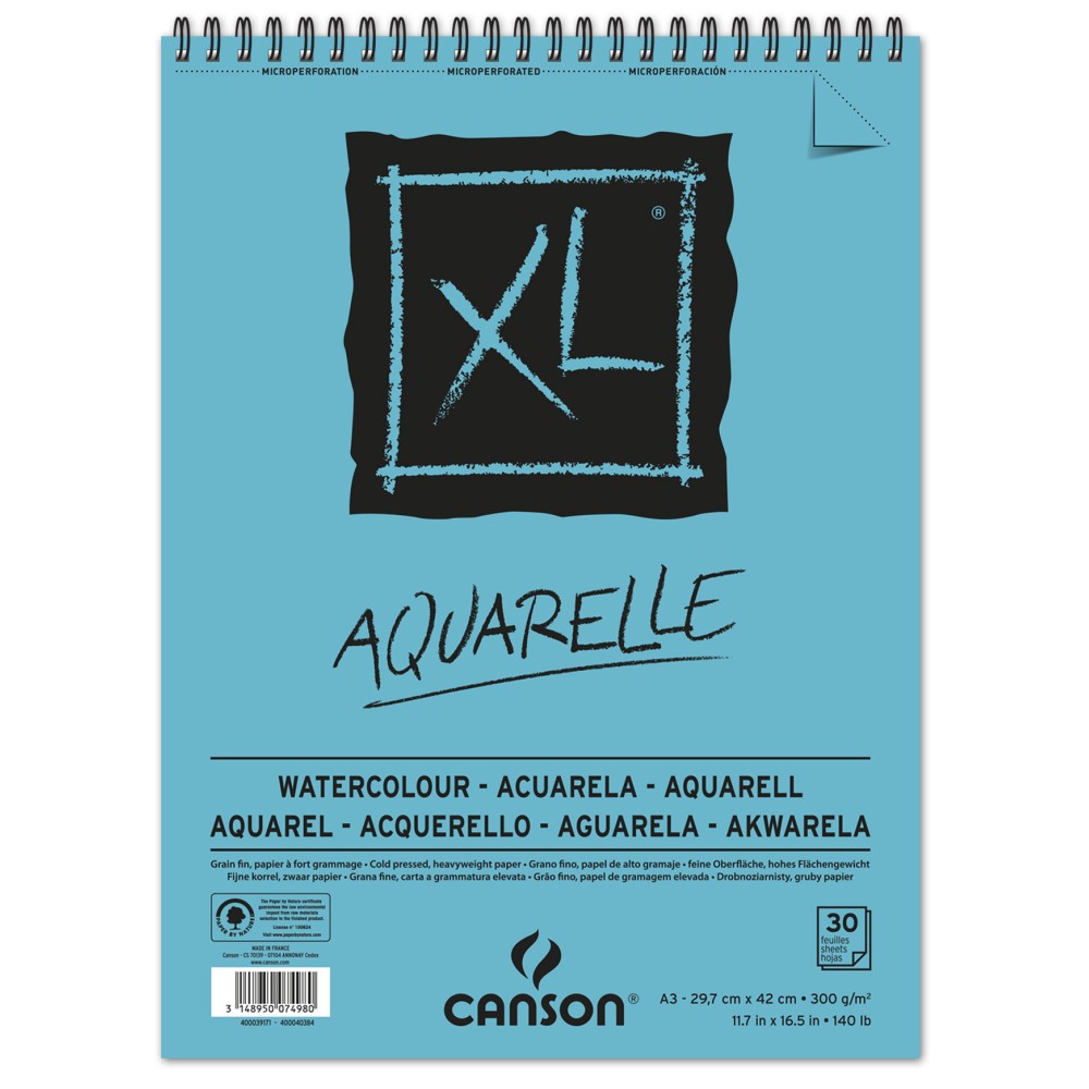 Paper pad XL Aquarelle spiral, A3- Canson - 300 g, 30 sheets.