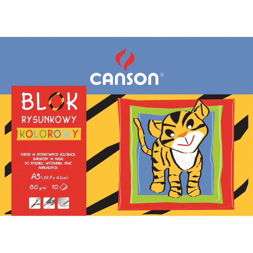 Colored paper pad A3 - Canson -70 g, 10 sheet