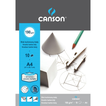 Drawing pad A4 - Canson - white, 190 g, 10 sheets