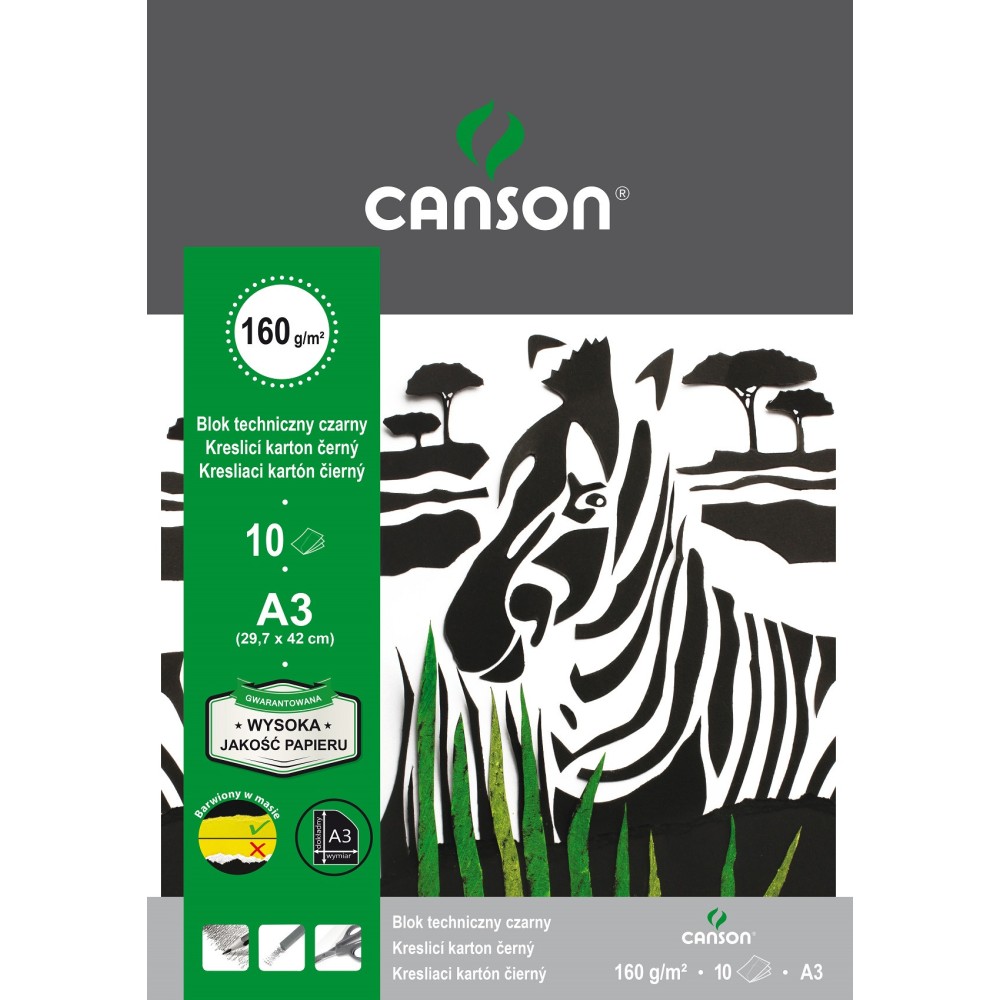 Drawing pad A3 - Canson - black, 160 g, 10 sheets