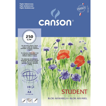 Blok do akwareli Student A4 - Canson - 250 g, 10 ark.