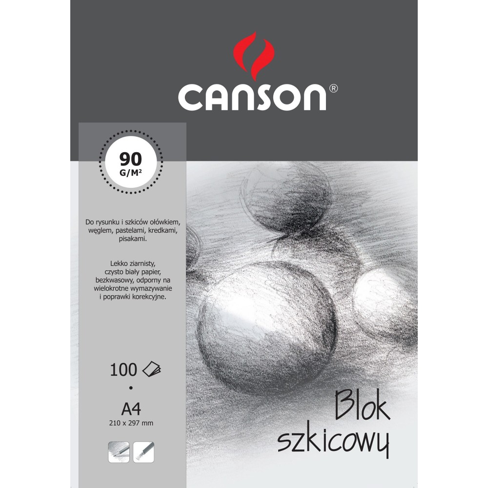 Blok szkicowy A4 - Canson - 90 g, 100 ark.