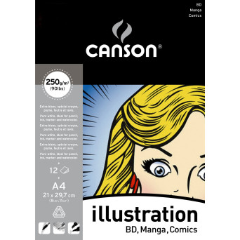 Blok do komiksów Illustration A4 - Canson - 250 g, 12 ark.
