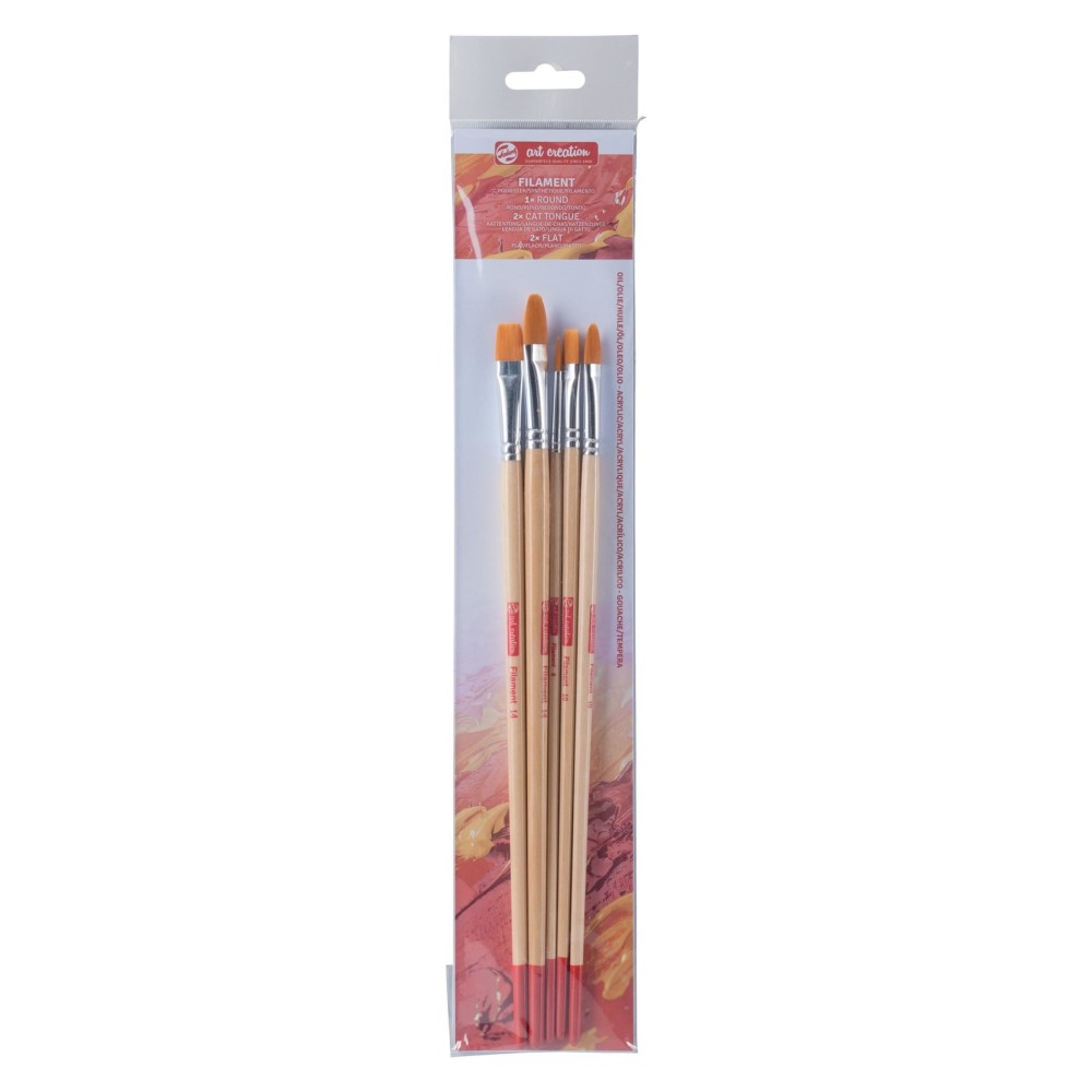 Set of poliester brushes Filament - Talens Art Creation - 5 pcs.
