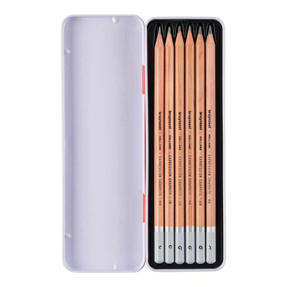 Set of graphite pencils Expression in metal tin - Bruynzeel - 6 pcs.