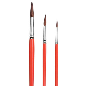 Set of round, natural brushes - Talens - watercolor, 3 pcs.