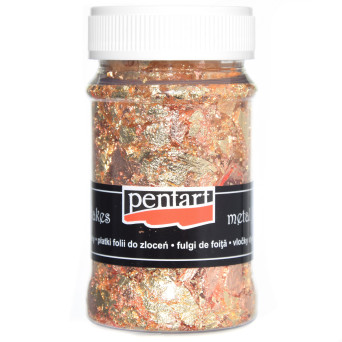 Folia do złoceń w płatkach - Pentart - złoto-miedziana, 100 ml