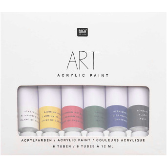 Zestaw farb akrylowych ART - Rico Design - 6 kolorów x 12 ml