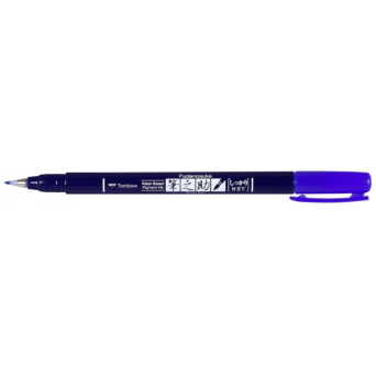 Pisak do kaligrafii Fudenosuke Brush Pen - Tombow - twardy, niebieski