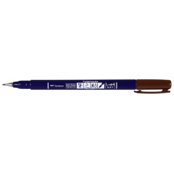 Pisak do kaligrafii Fudenosuke Brush Pen - Tombow - twardy, brązowy