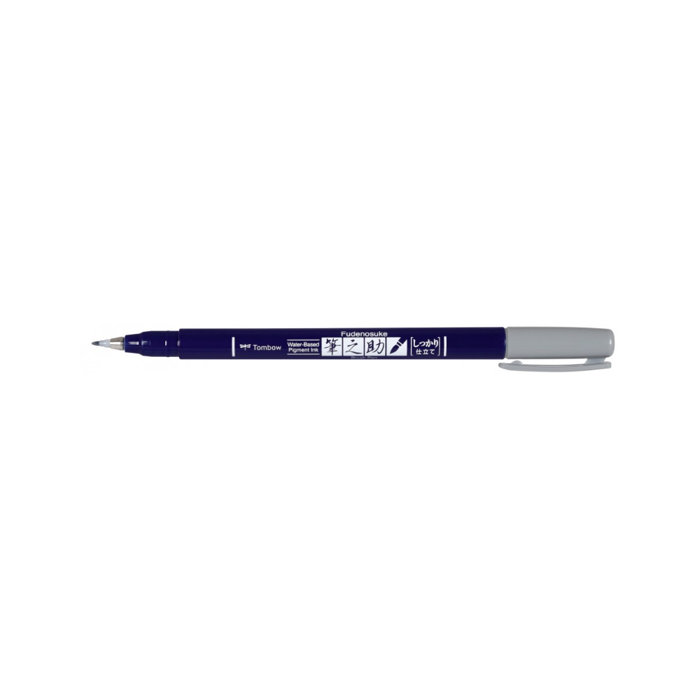 Pisak do kaligrafii Fudenosuke Brush Pen - Tombow - twardy, szary