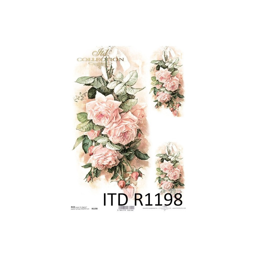 Papier do decoupage A4 - ITD Collection - ryżowy, R1198