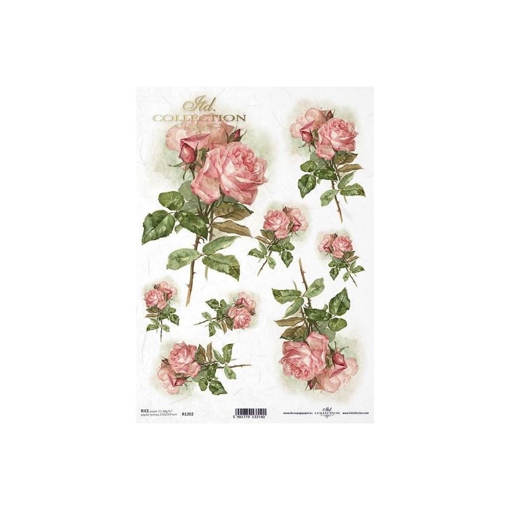Papier do decoupage A4 - ITD Collection - ryżowy, R1202