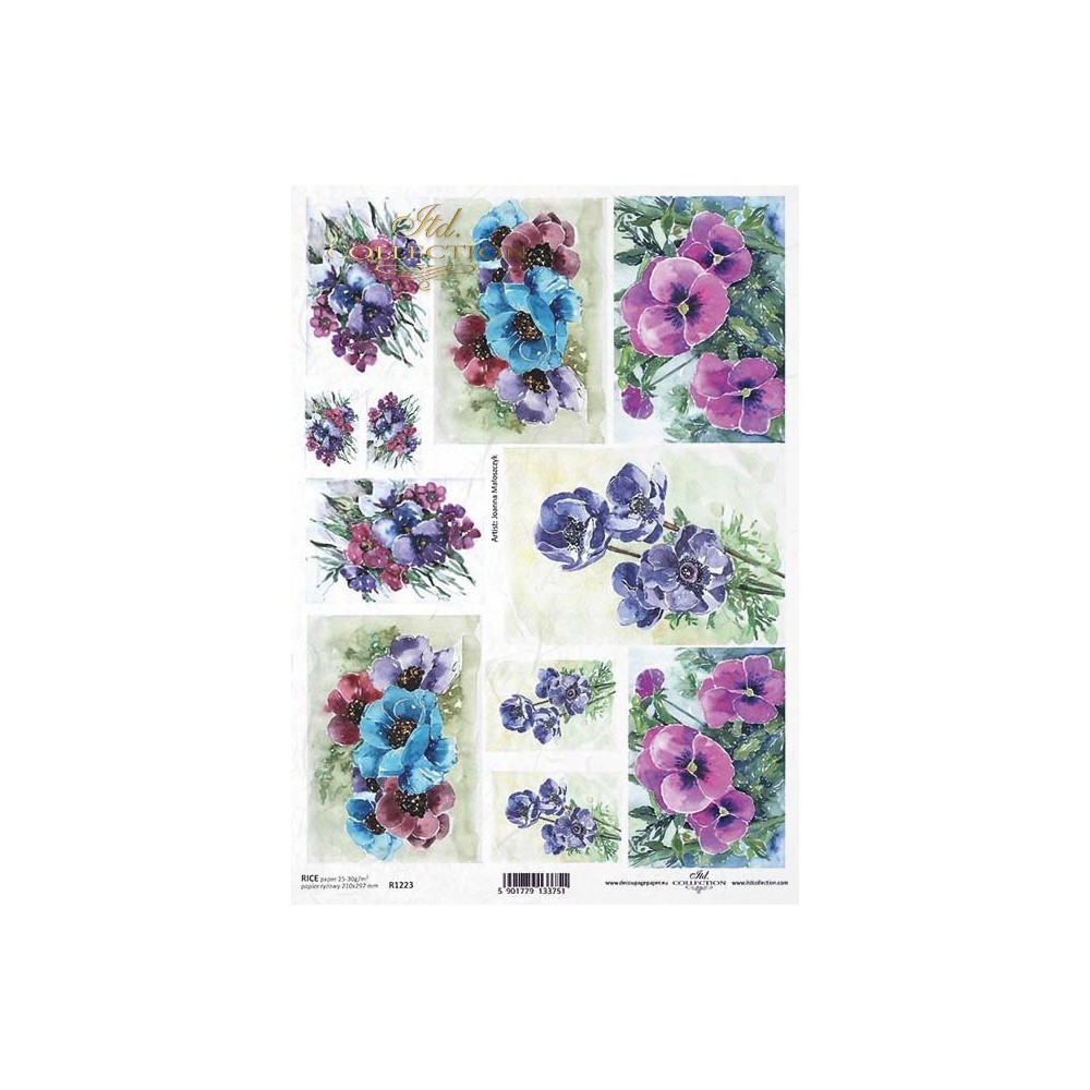 Papier do decoupage A4 - ITD Collection - ryżowy, R1223