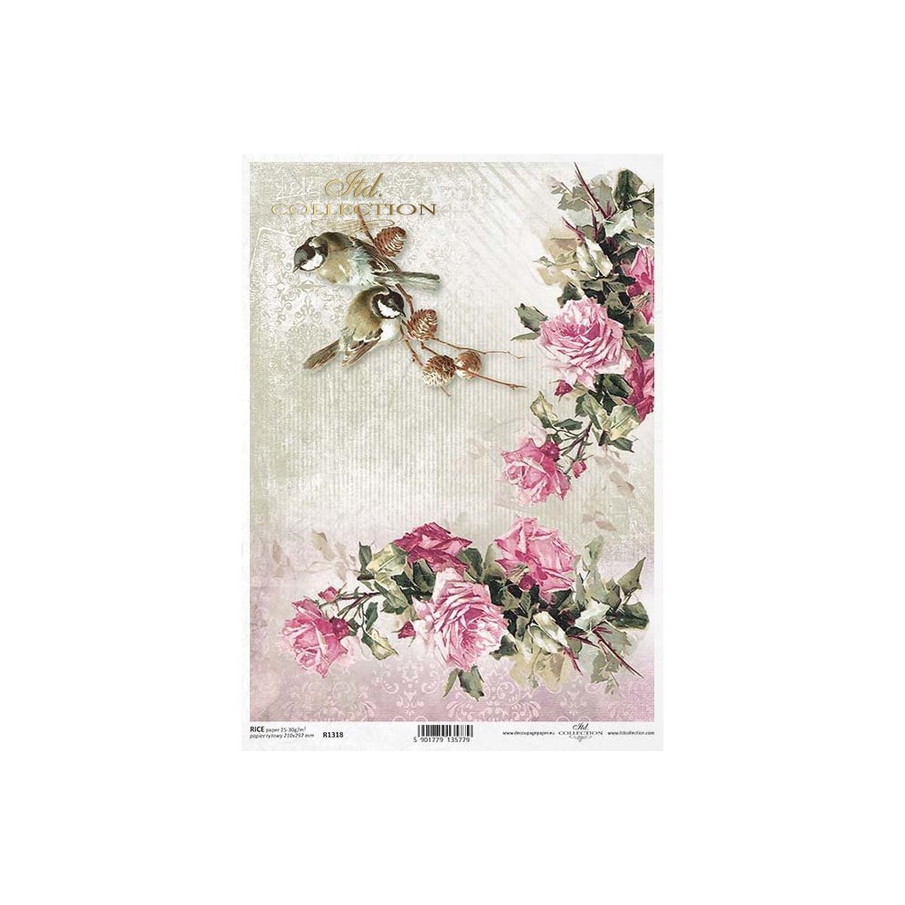 Papier do decoupage A4 - ITD Collection - ryżowy, R1318