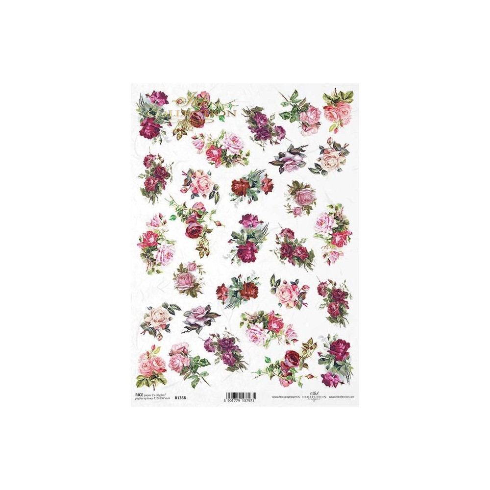 Decoupage paper A4 - ITD Collection - rice, R1338