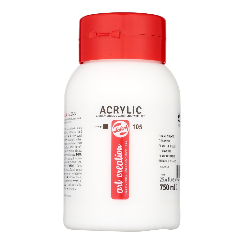 Acrylic paint - Talens Art Creation - Titanium White, 750 ml