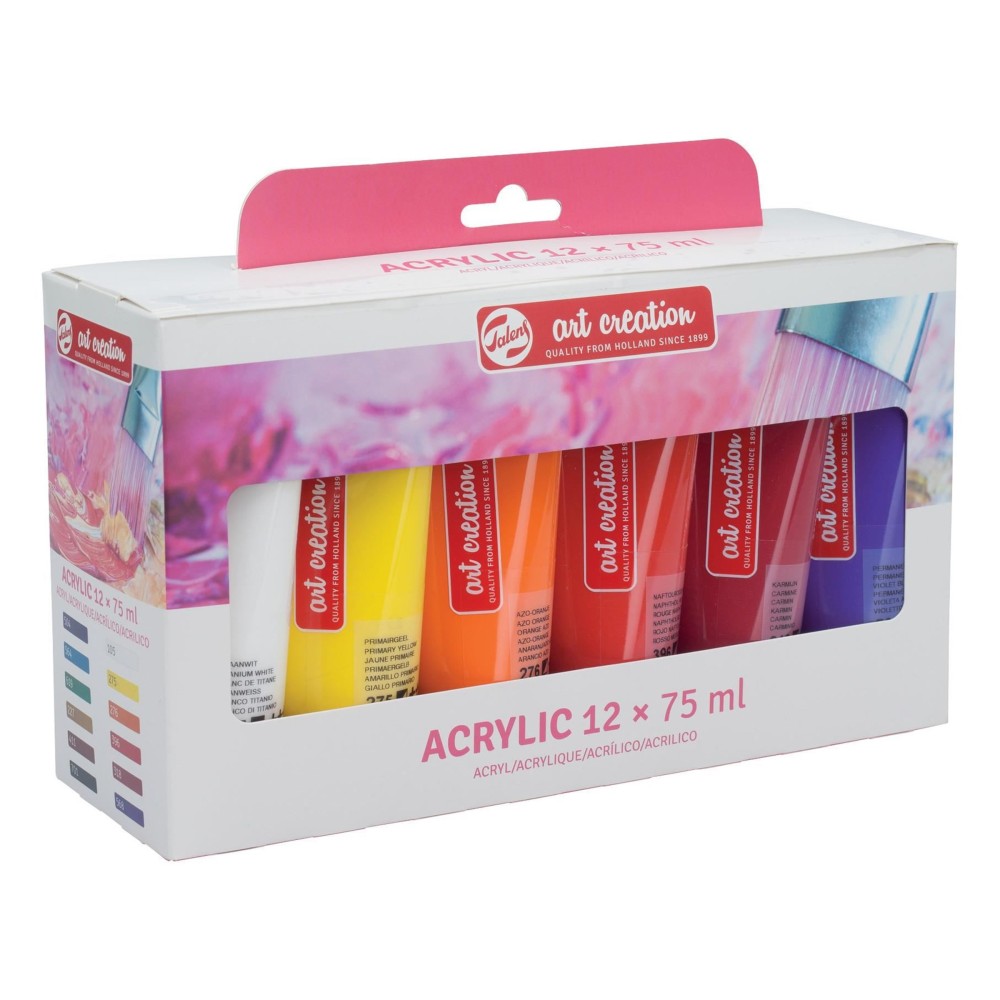 Zestaw farb akrylowych w tubkach - Talens Art Creation - 12 kolorów x 75 ml