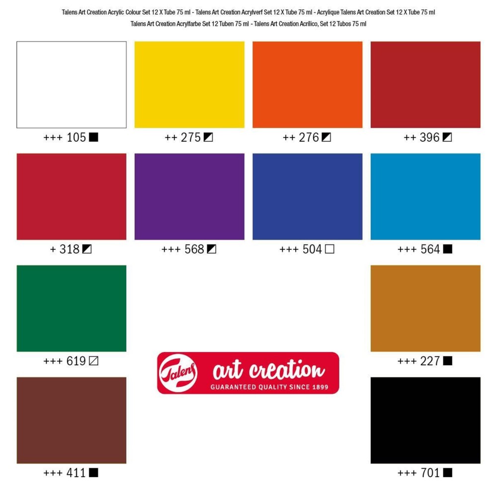 Set of acrylic paints - Talens Art Creation - 12 colors x 75 ml