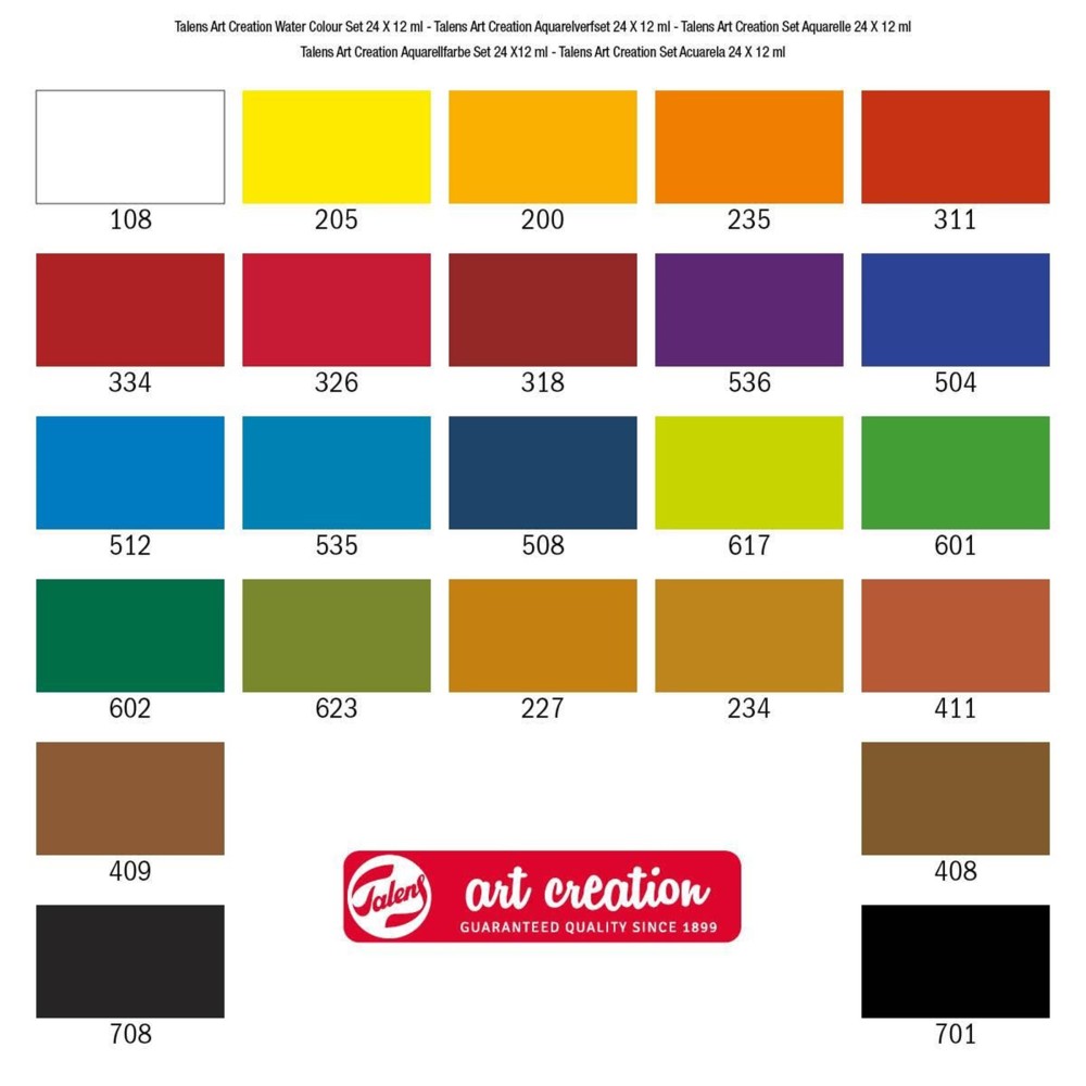 Set of watercolor paints - Talens Art Creation - 24 colors x 12 ml