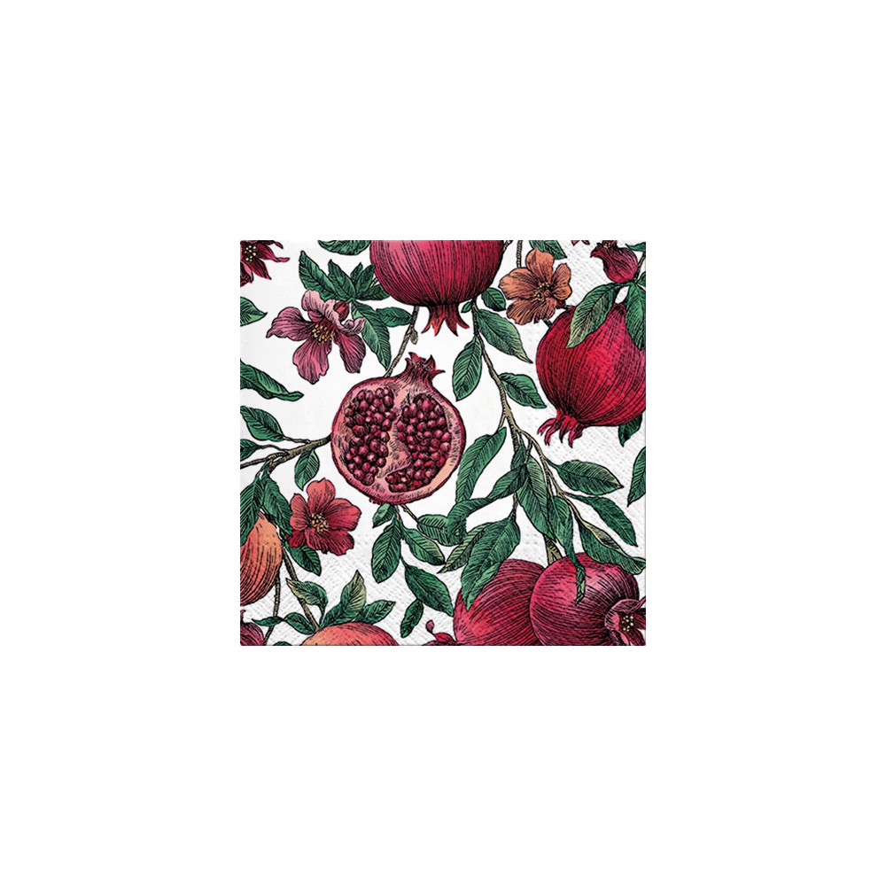 Decorative napkins - Paw - Pomegranate, 20 pcs.