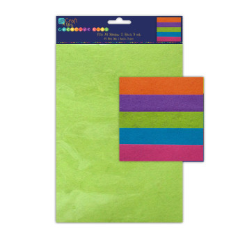 Felt set A4 - DpCraft - neon colors, 5 pcs.