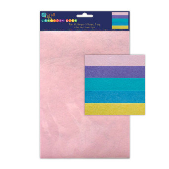 Felt set A4 - DpCraft - pastel colors, 5 pcs.