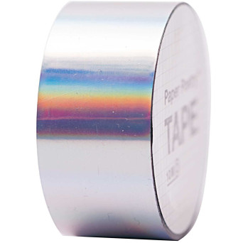 Taśma ozdobna Holographic - Paper Poetry - Iride Silver, 19 mm x 10 m