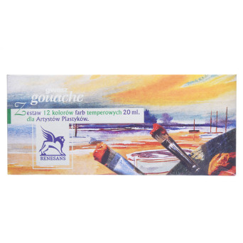 Set of gouache paint in tubes - Renesans - 12 colors x 20 ml