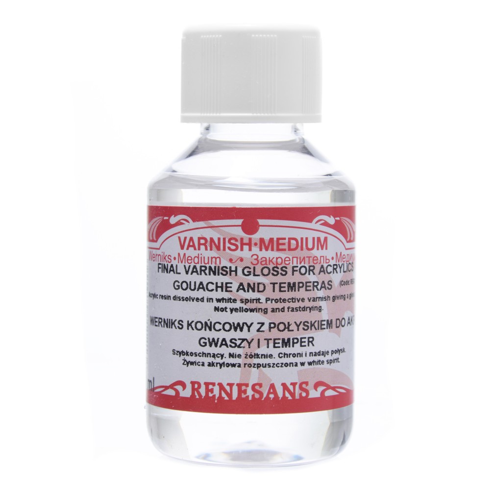 Werniks końcowy do akryli, gwaszu i temper - Renesans - połysk, 100 ml