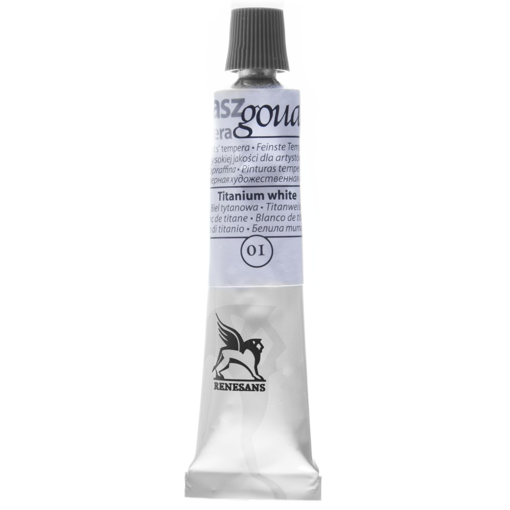 Farba gwasz - Renesans - 1, titanium white, 20 ml