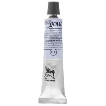 Farba gwasz - Renesans - 1, titanium white, 20 ml
