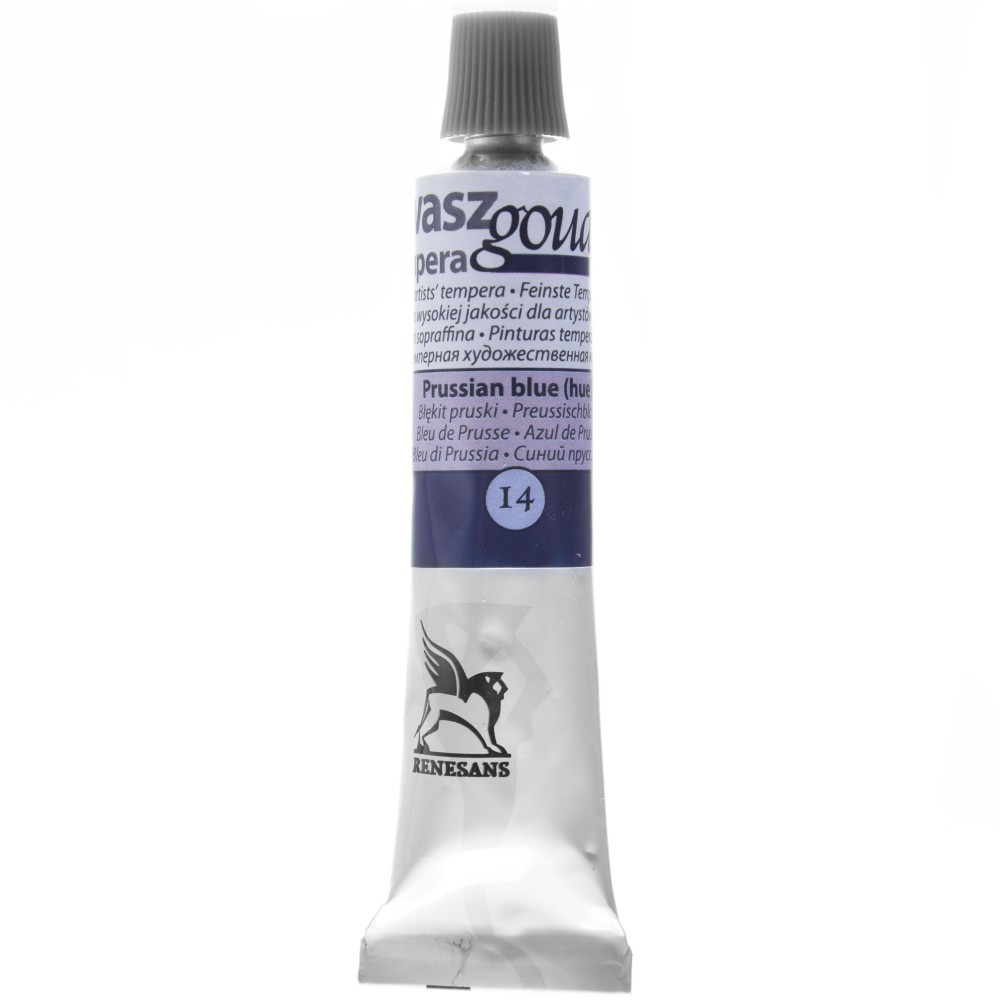 Gouache paint in tube - Renesans - 14, Prussian blue (hue), 20 ml