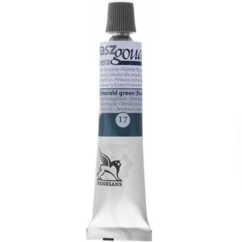Gouache paint in tube - Renesans - 17, emerald green (hue), 20 ml