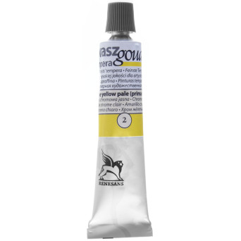Gouache paint in tube - Renesans - 2, chrome yellow pale, 20 ml