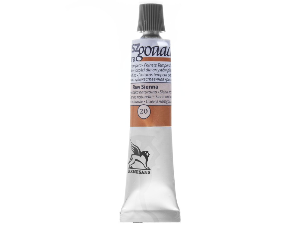 Gouache paint in tube - Renesans - 20, raw sienna, 20 ml