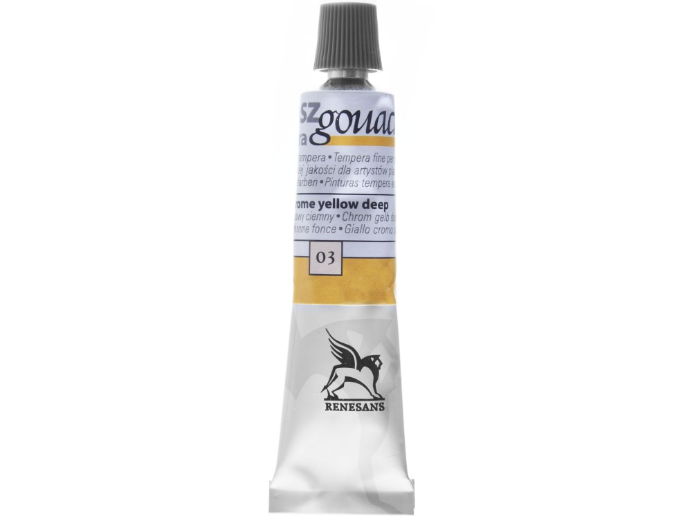Farba gwasz - Renesans - 03, chrome yellow deep, 20 ml