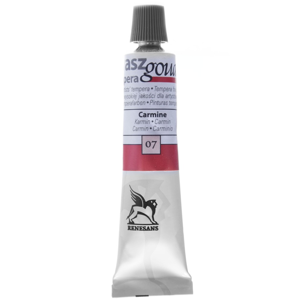 Gouache paint in tube - Renesans - 07, carmin, 20 ml