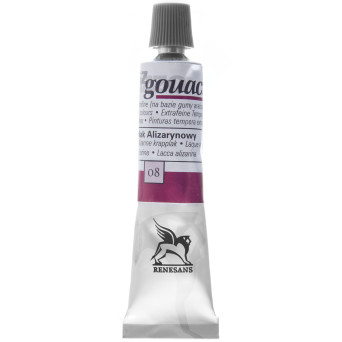 Farba gwasz - Renesans - 08, alizarine crimson, 20 ml