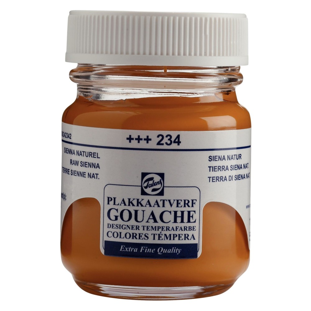 Gouache Extra Fine paint in a bottle - Talens - Raw Sienna, 50 ml
