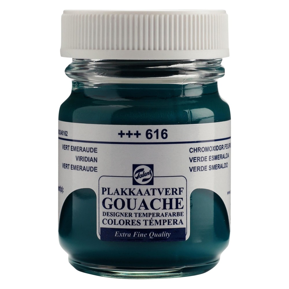 Gouache Extra Fine paint in a bottle - Talens - Viridian, 50 ml