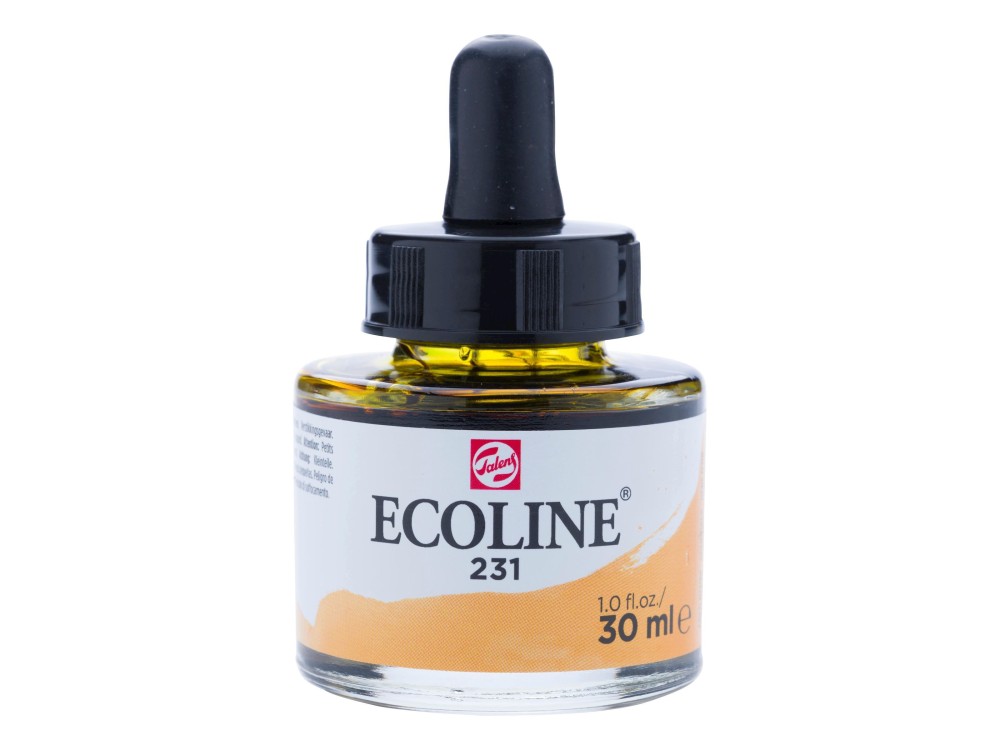 Liquid watercolor Ecoline in bottle - Talens - Gold Ochre, 30 ml