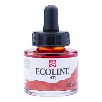 Liquid watercolor Ecoline in bottle - Talens - Burnt Sienna, 30 ml