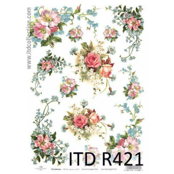 Decoupage paper A4 - ITD Collection - rice, R421
