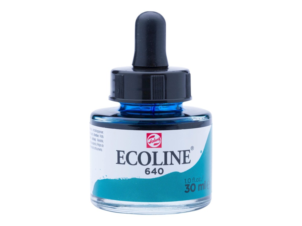 Liquid watercolor Ecoline in bottle - Talens - Bluish Green, 30 ml