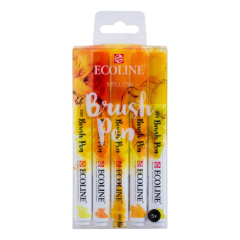 Brush Pen watercolor set Ecoline - Talens - Yellow, 5 colors