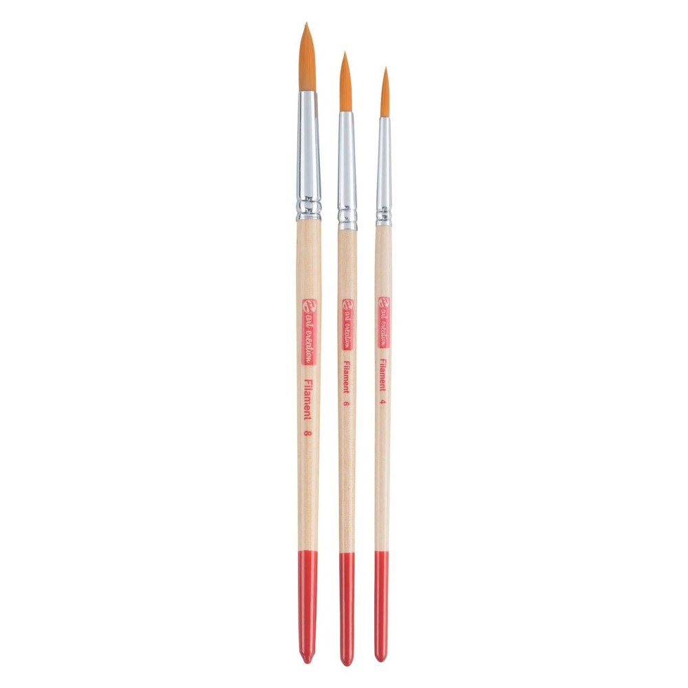 Set of polyester brushes - Talens Art Creation - round, 3 pcs.